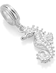 Chuvora Sterling Silver Seahorse Dangle Bead Charm Fits Pandora Bracelet