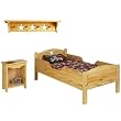 Scalloped Wooden Toddler Bed in White with Star Cutout