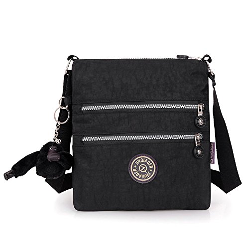 New Fashion Lady Handbag Shoulder Bag Tote Purse Nylon Women Messenger Hobo Bag (Black)