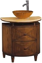 Kyoto Half-moon Sink Cabinet With Honey Solid Marble Top