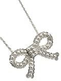 GUESS Large Bow Studded Necklace, SILVER