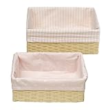 Tiddliwinks Natural 2-pc. Basket Set - Pink