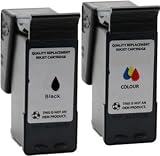 Remanufactured No. 2 & No. 3 ( 18C0190E / 18C1530E ) Black and Colour Ink Cartridge Set for Lexmark Printers