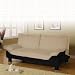 Futon Sofa Bed in Beige Microfiber