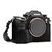 MegaGear MG1243 Sony Alpha A7RIII, A9, A7III Ever Ready Genuine Leather Camera Half Case and Strap - Black