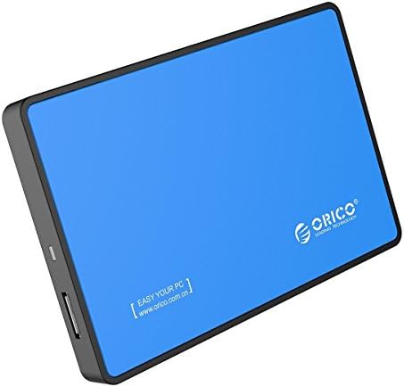 XYuan ORICO 2588US3 USB 3.0 Hard Drive External Enclosure,Super Speed Mobile Hard Disk Box,Case for 2.5 inch SATA HDD/SDD with Ultra Thickness of 9.5mm,Blue LED Power Status Light,Plug and Play (Blue)