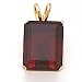 14K GARNET EMERALD CUT PENDANT 10X8MM