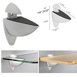 Dolle Ara Satin Silver Adjustable Glass or Wood Shelf Bracket