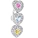 Top Mount Multi Jeweled Heart Drop Belly Ring