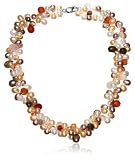 Carnelian, Smoky Quartz and Freshwater Cultured Pearl Necklace