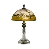 Dale Tiffany 10161/751 Golf Handale Table Lamp, Fieldstone and Glass Shade