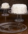 Ambiance Beaded Glass 10-1/2-Inch Large Cake Stand