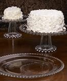 Ambiance Beaded Glass 10-1/2-Inch Large Cake Stand