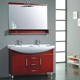 SARDONYX Double Porcelain Basin & Wood Vanity Set C-5040