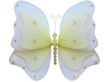 Hanging Nylon Butterfly Decorations - nursery bedroom wedding party shower room wall dcor - 11 Yellow Sasha