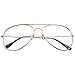 grinderPUNCH Aviator Clear Lens Glasses Fashion Eyewear Non-Prescription UV400 Gold
