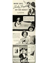 Home: 1937 Ad Shirley Temple Star Quaker Puffed Wheat Cereal - Original Print Ad - Authenticated