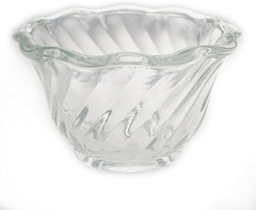 6 Indiana Glass Crystal 5oz Dessert Bowls Set Scalloped Ice Cream Sherbet Sundae