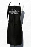 Black Embroidered Apron I Fix Seven Dollar Haircuts