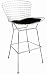 ChromeSteel/blackpad Bertoia Wire Barstool with Leatherette Seat Pad by Wholesale Interiors