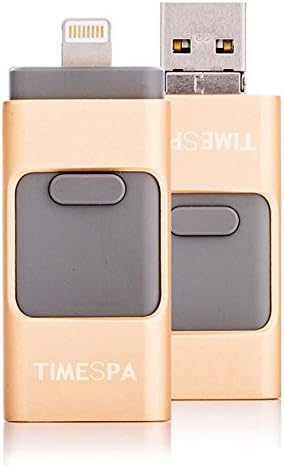 128G 3in1 iPhone Memory Stick USB Flash Drive with Lighting Connector Micro USB for iPhone iPad Android Phone (Gold-128G-3in1)