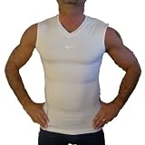 Nike Pro Combat Dri Fit Compression Baselayer/Vest, White - 362703