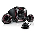 Philips SPA 5300/10 2.1 Multimedia-Lautsprechersystem (100 Watt,1,5
 m Kabellänge, 2x Satelliten, Subwoofer, Verstärker) schwarz