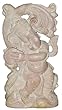 Chaturbhuj Ganesha Statue Good Luck Lord Ganesha Stone Sculpture Hindu Art 6.5 Inches