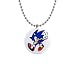 1 Inch Button Necklace of Sonic the Hedgehog Showing Peace Symbol