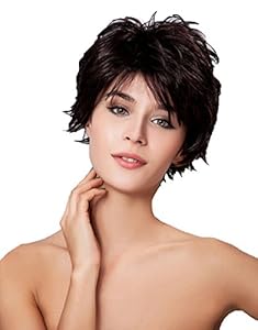Cool2day Short Mix Brown Curly Layered Hair Full Wig+Free Wig Cap(Model:JF011647)