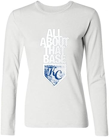 ZhMao Women's Kansas City Royals All About That Base Long Sleeve T-Shirts Size XXL White