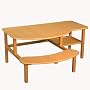 Child's wooden computer desk for 1 or 2 kids ages 2 - 6 - maple