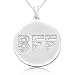 10k White or Yellow Gold BFF Circle Diamond Pendant (1/10 cttw)