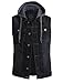 OLLIN1 Mens Casual Denim Vest Jacket with Hoodie
