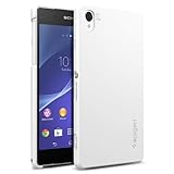 薄くて軽い マット 加工 Spigen Sony 【 Xperia Z2 ケース 】 2014 ウルトラ・フィット ** 日本製 素材 PET フィルム 付き ** [国内正規品] (スムース・ホワイト)