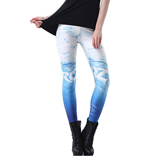 JOYHY Women's Plus Size Stretchy Digital 3D Printed Leggings Pants