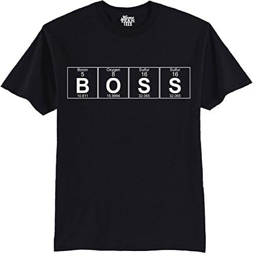 Boss The Element of Being in Charge College Science Periodic Table Funny T-Shirt XL
