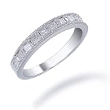 2/5 CT Diamond Wedding Band in Sterling Silver (Available in Sizes 5 - 9)