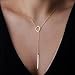 LiangXuanChen Women's Simple Gold/Silver Ring Circle Bar Pendant Shiny Alloy Short Necklace
