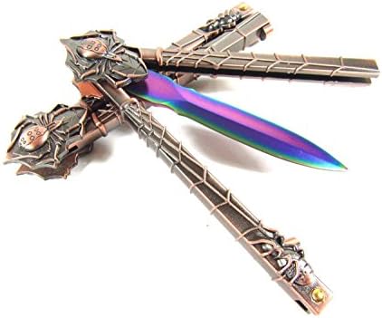 GooBee Sports GB-021 Spider Knife Trainer Practice Training Tool Non-sharpened Blade Allows Safe Practice of Personal-defense Skills(Rainbow)