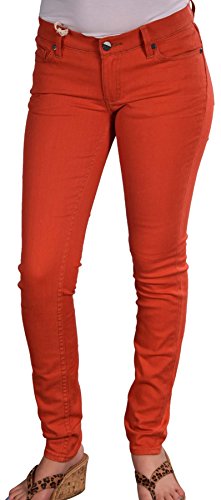 Roxy Juniors Skinny Slides Denim Jeans-Brick Red
