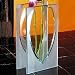 LARGE FROSTED VASE - LARGE FROSTED CRYSTAL VASE - vase