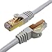 Tera Grand - Premium CAT7 Double Shielded 10 Gigabit 600MHz Ethernet Patch Cable for Modem Router LAN Network - Built with Gold Plated & Shielded RJ45 Connectors, 3 Feet White