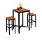 Black/ Oak Bar Table with 2 Stools