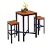 Black/ Oak Bar Table with 2 Stools
