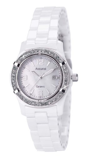 Accurist White Ceramic Ladies Watch - LB1651W