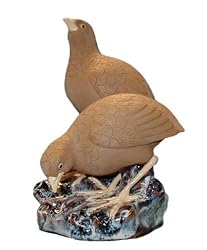 Two patridges - detailed hand made ceramic