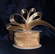 Sheer Organza Ribbon Mono Edge - 1.5" - 25 Yards (75 FT) - Gold