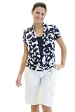 The Olian " Dionne" Cardi Styled Banded Bottom Print Top