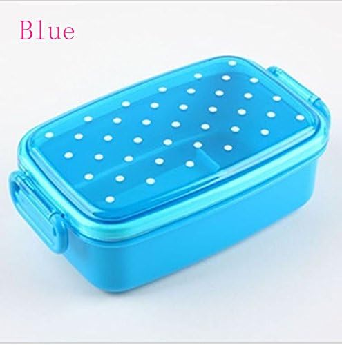 Blue Outdoor Polka Dot Single Sub-grid Rice Boxes/new Transparent Bento Lunch Box
